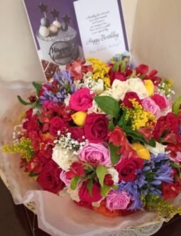 Mixed Roses with Birthday Card