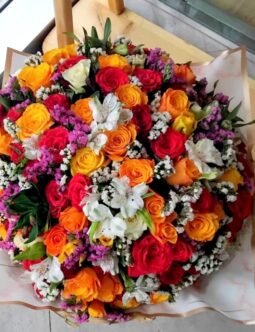 Red, Orange, and Yellow Roses