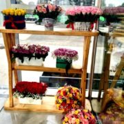 Shelf with various flower boxes 1