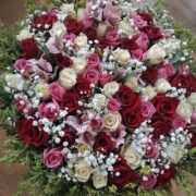 Elegant Welcome A Stunning Mix of Arranged Roses1