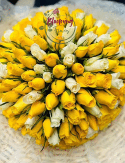 Yellow and White Sunshine & Ivory Elegance Bouquet